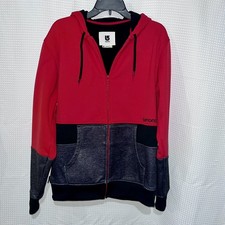Burton DRYRIDE Blocker Bonded Hoodie Men  s M Full Zip NWOT Red Black Gray Jacket