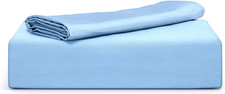 Luxurious Sky Blue Bamboo Viscose Twin Duvet Cover Set with Pillowcase