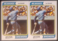 1974 TOPPS #27 MILWAUKEE BREWERS GEORGE SCOTT [2] NM/MT 06330