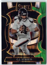 2025 Panini Select #34 C.J. Stroud Black and Green Prizm Shock