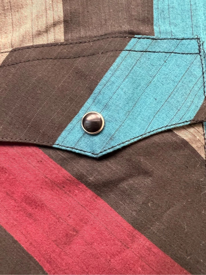 DE COLECCIÓN Rustler Hombres Western Abotonado con Botones Perla Negra y Colas X Largas Foto 2 de 4