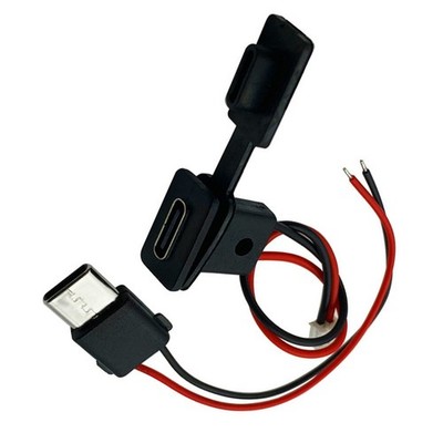 USB-C Charging Socket With Snap Lock Plate TYPE-C Female Waterproof Connector