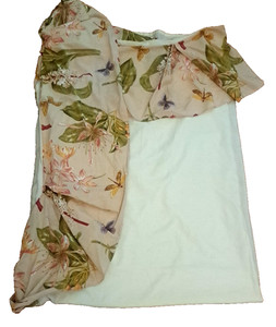 Croscill Queen Bed Skirt Dust Ruffle Botanical Butterfly Dragonfly Cottage Pink