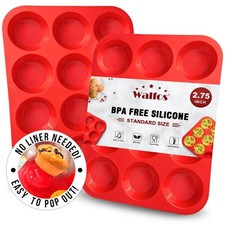 Silicone Muffin Pan Set 12 Cups Non-stick BPA Free Regular Cupcake Pan