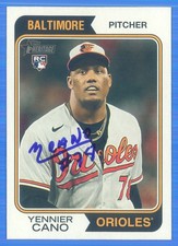 YENNIER CANO Signed/Autographed 2023 Topps Heritage RC Card #527 Orioles w/COA