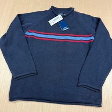 Lands End Vintage Roll Neck Sweater 90s y2k Striped Youth Medium 10/12 Boys