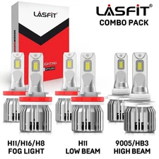 Lasfit H11 9005 H16 Combo LED Headlight Bulbs Fog Light for Ram 1500 2019-2020