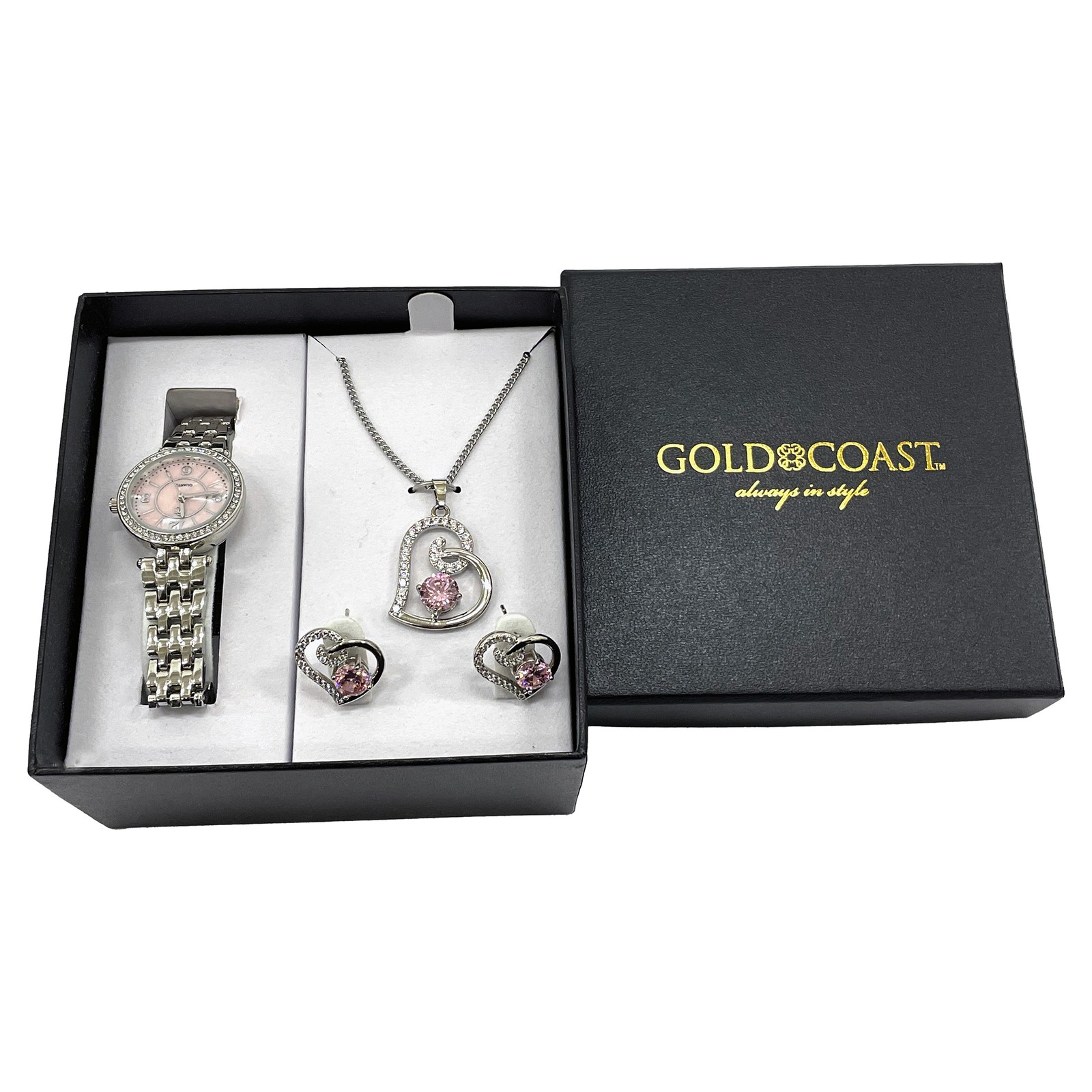 Женские часы Gold Coast с колье и серьгами в тон