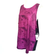 NEW!! Xersion SIZE L Racerback Active Wear Run Tank Top Workout MAGENTA BLACK