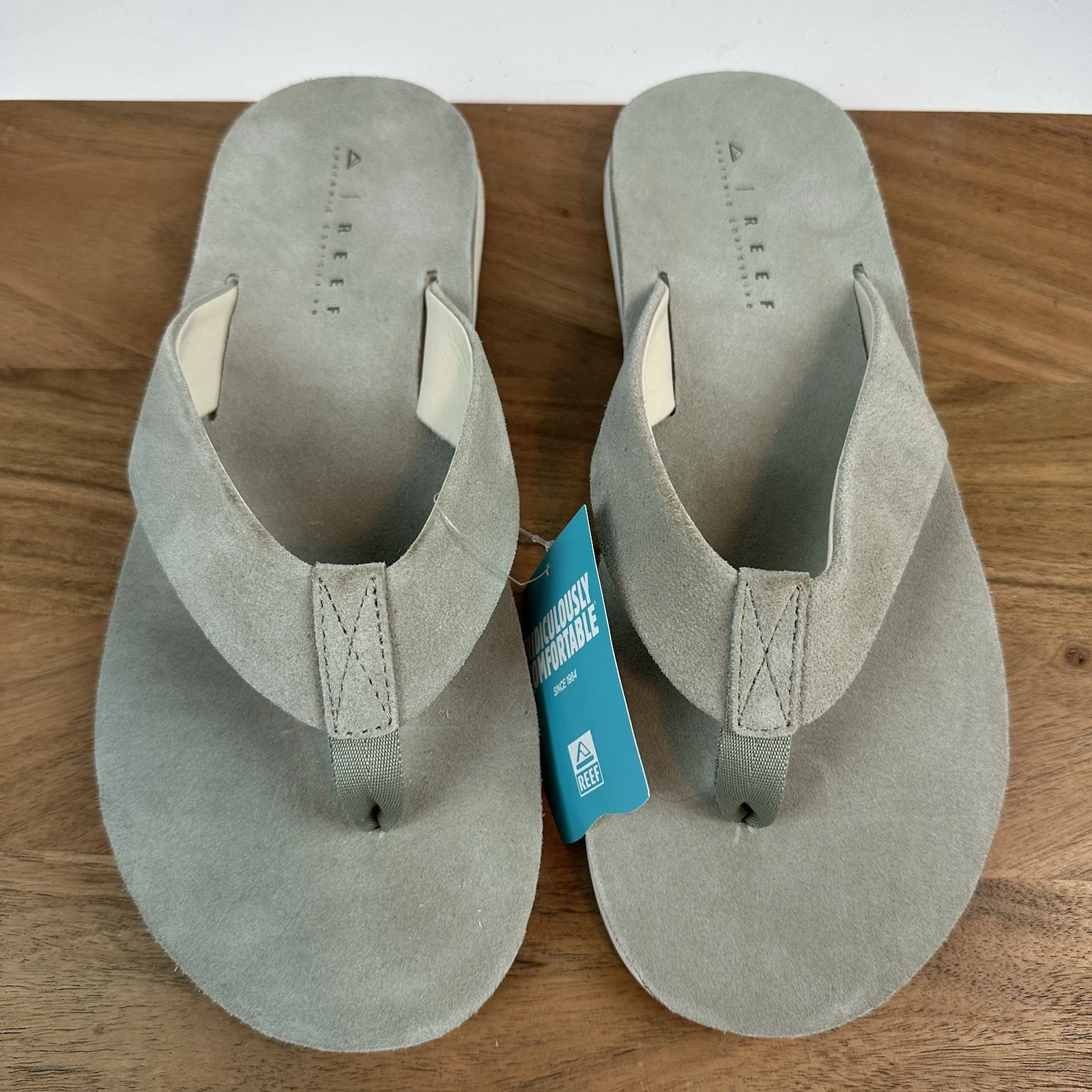 New Mens Reef Ojai Classic Suede Sage Slip On Sandals Thong Flip Flops Size 12 D
Opens in a new wind