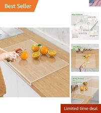 Luxurious 23"x17" Acrylic Cutting Board with Counter Lip – Non-Slip, 60% Thic...