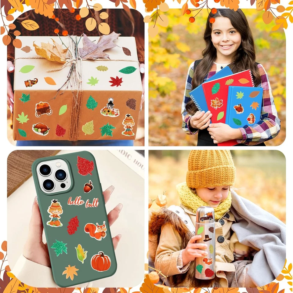 360件装感恩节秋季泡沫贴纸,五颜六色的火鸡南瓜泡沫贴纸 — 第 4/4 张图片