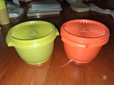 Vintage Lot Of 2 Servalier Tupperware Bowls Made In USA 3.5" High 5" Wide