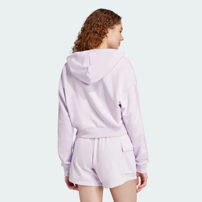 adidas women Essentials 3-Stripes French Terry Crop Hoodie - Image 2 of 4