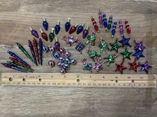 Lot Of Variety Of Shapes  Color Mini Vintage Shatterproof Christmas Ornaments
