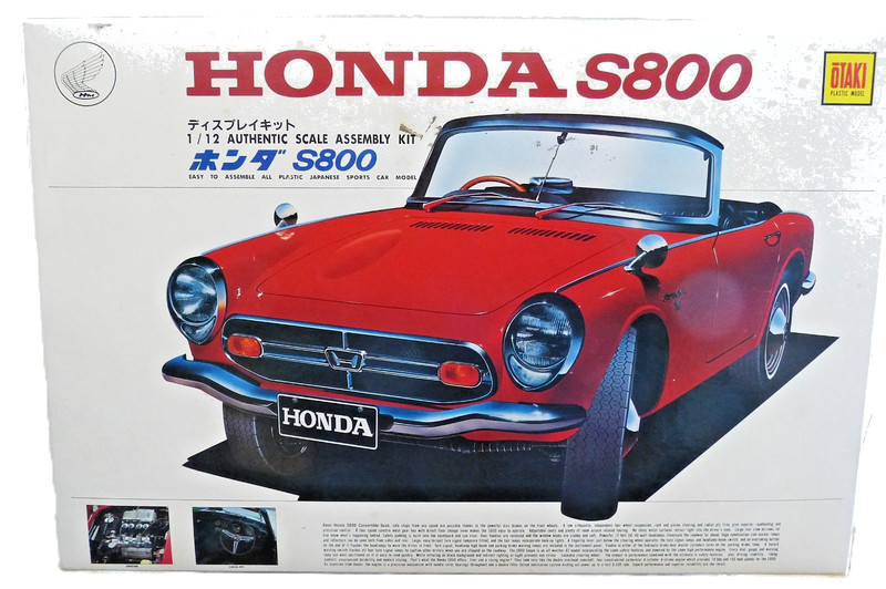 1/12 Otaki  Honda S800 Plastic Model Kit, unassembled, Vintage. Made in Japan
