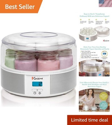 Homemade Yogurt Maker - 7 BPA-Free Glass Jars & Flavor Customization Options