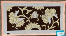 Handpainted Needlepoint Canvas  Art Deco Flowers 2   Must Read Description 