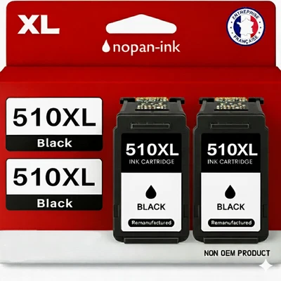 Pack de 2 Cartouches compatible pour Canon PG510 Noir Nopan-ink - Photo 1/4