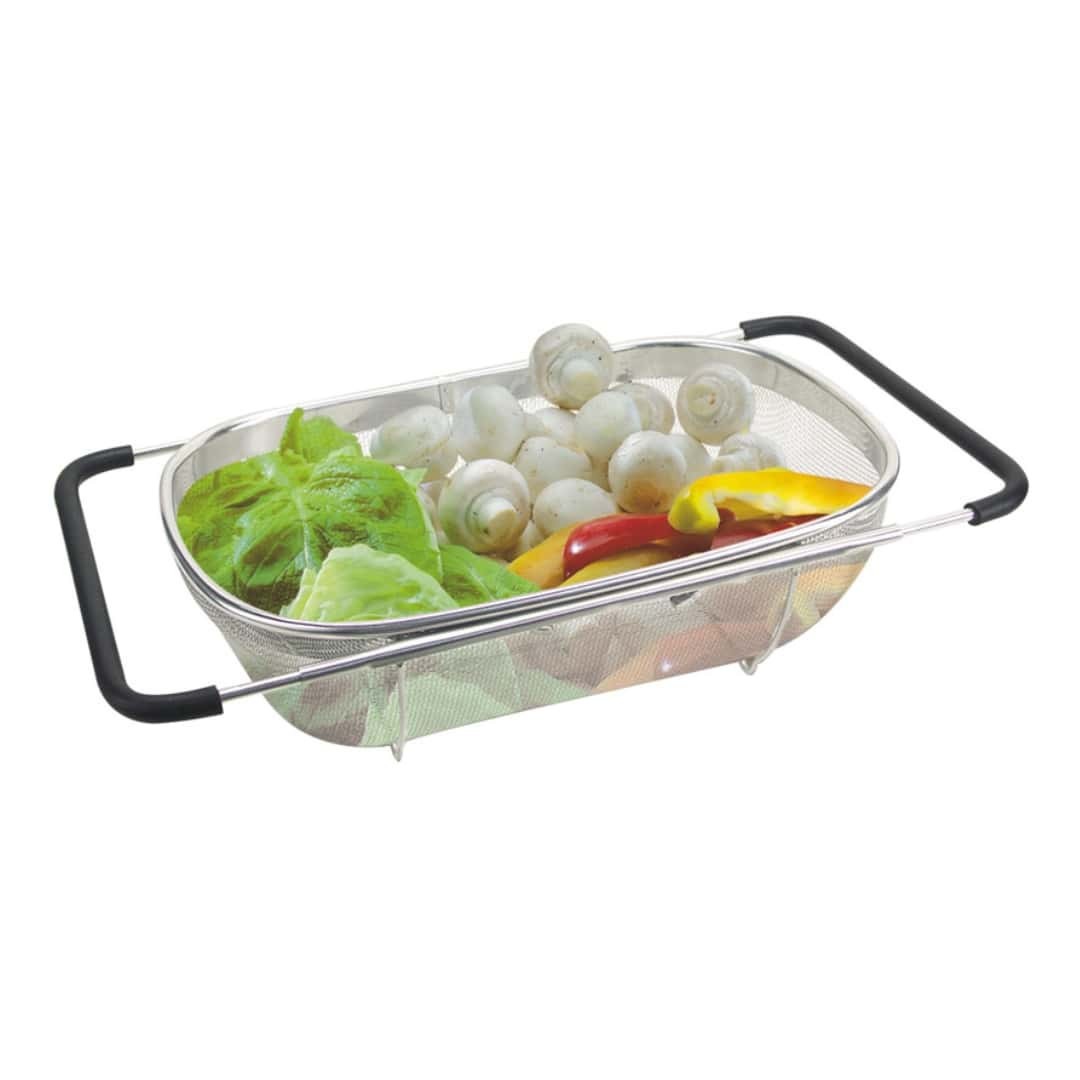 Expandable Colander Kitchen Stainless Steel 29/43 X 19 Cm Eva | Sink Strainer