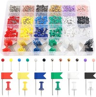 Pushpins 720 StüCke Buntkopf Pinnadeln FüR Karte Kork-Pinnwand Dekoration