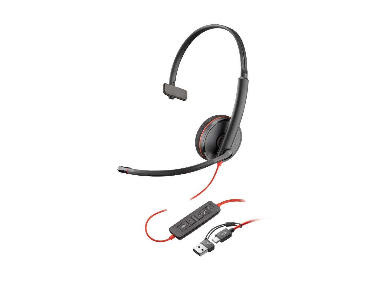 Poly Plantronics Blackwire C3210 Mono USB-C & USB-A Over-The-Head UC Headset