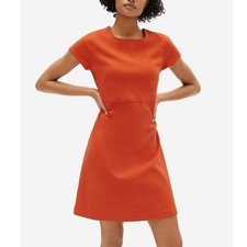 Everlane The Party Of One Tee Dress Orange Cotton Short Sleeve A-Line XS, cotton