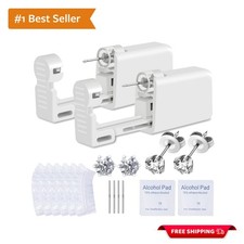 Hygienic Ear Piercing Kit - 2 Disposable Guns & 5MM Surgical Ear Studs for Home