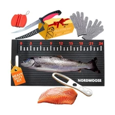 Fish Fillet Mat Kit with Fish Ruler Decal and Fillet Knife, Cutting... Fast Ship