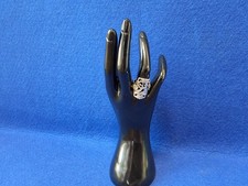 Vintage Sterling Silver 925 Egyptian style Ring with Engraving and Stones Sz. 9