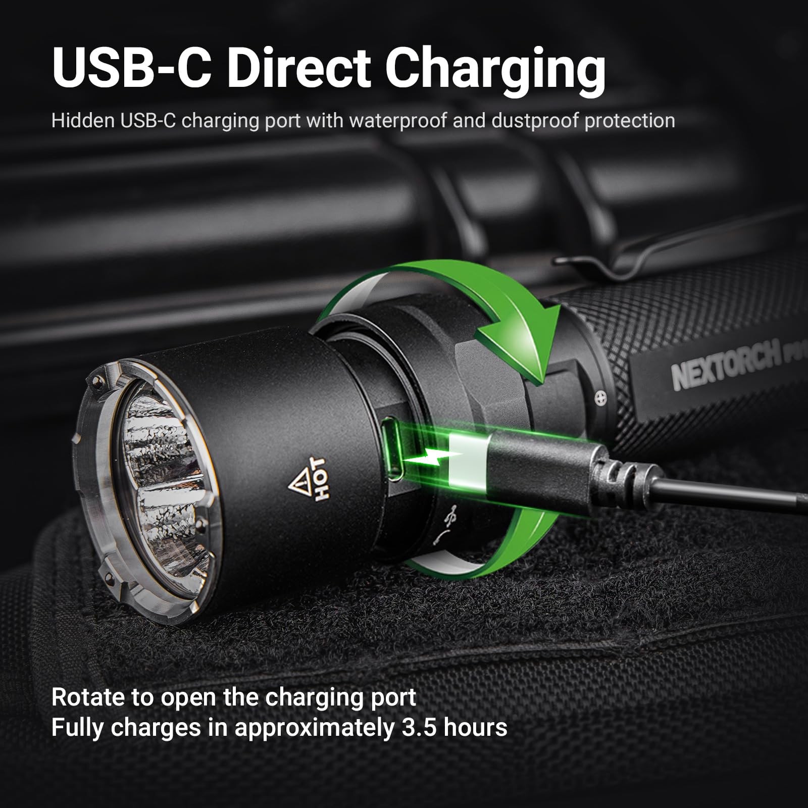 P91 Tactical Flashlight High Lumens, 5000 Lumens Dual Switch Rechargeable Fla...