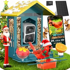 ® Bird Feeder with Camera, AI Identify 10000+ Birds, 2K HD Video Bird Camera Liv