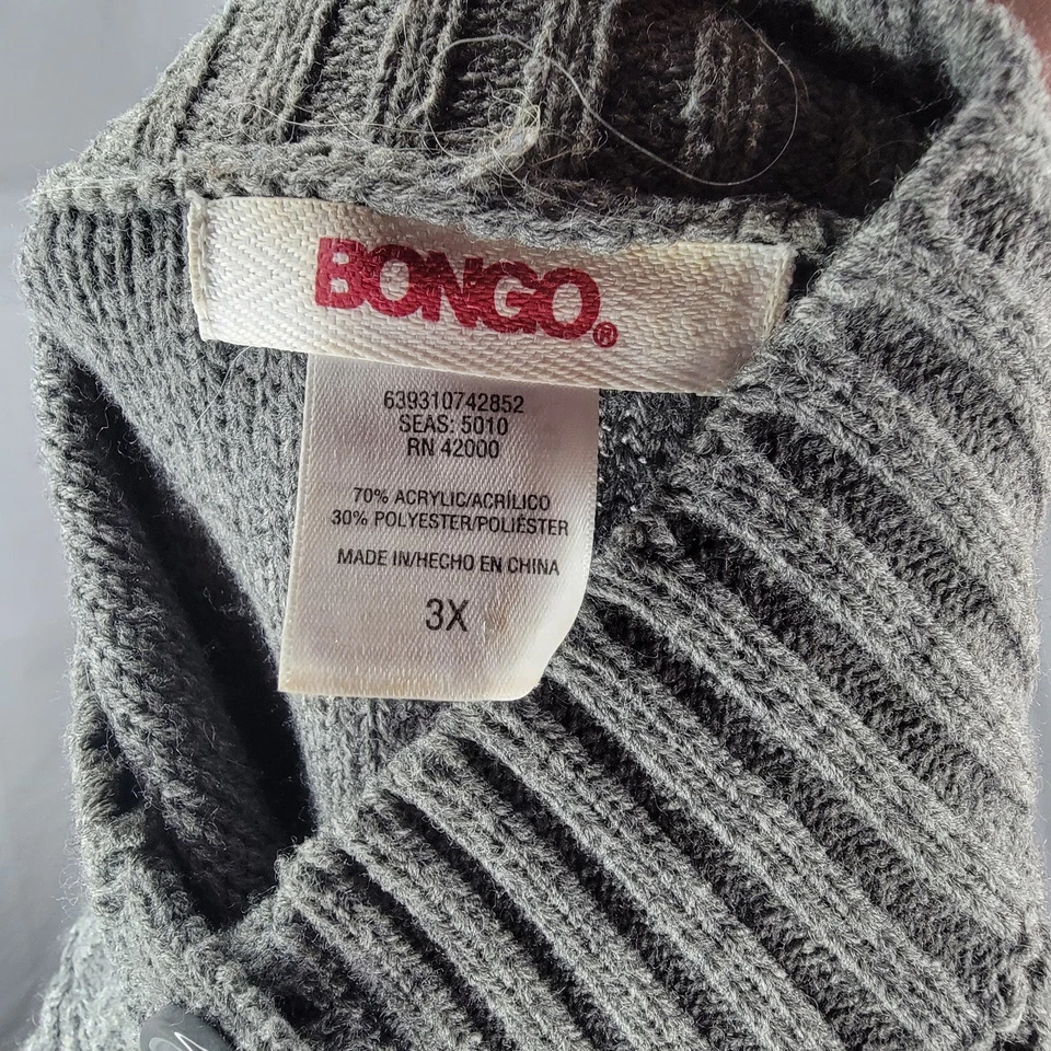 Chaleco Suéter Sin Mangas De Colección Bongo Para Mujer Talla 3XL Gris Botón Frontal Foto 3 de 4