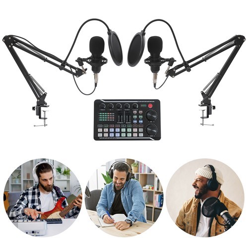 F998 Max Sound Card BM800 Condenser Microphone Pro Audio Mixer Podcast Equipment