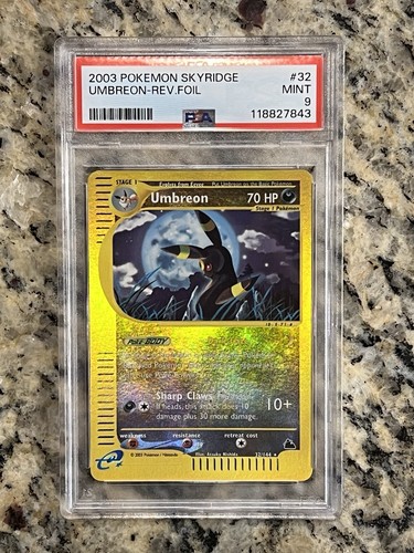 LOW POP 2003 Pokemon Skyridge Umbreon Reverse Holo #32 VINTAGE PSA 9 E-Reader