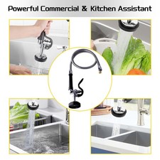 Pull Down Sprayer Commercial Pre-Rinse Kitchen Faucet Restaurant Tap W/ Hose