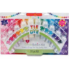Create Basics 20-Bottle Tie-Dye Party Kit - 12 Bright Rainbow Colors for G 91617