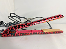 CHI Flat Iron MODEL GF6818 1" Straightener Pink  Black Leopard WORKS TESTED