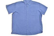Foundry Supply Co. Men's Blue Short Sleeve Button Up Shirt Big & Tall Size 2XLT