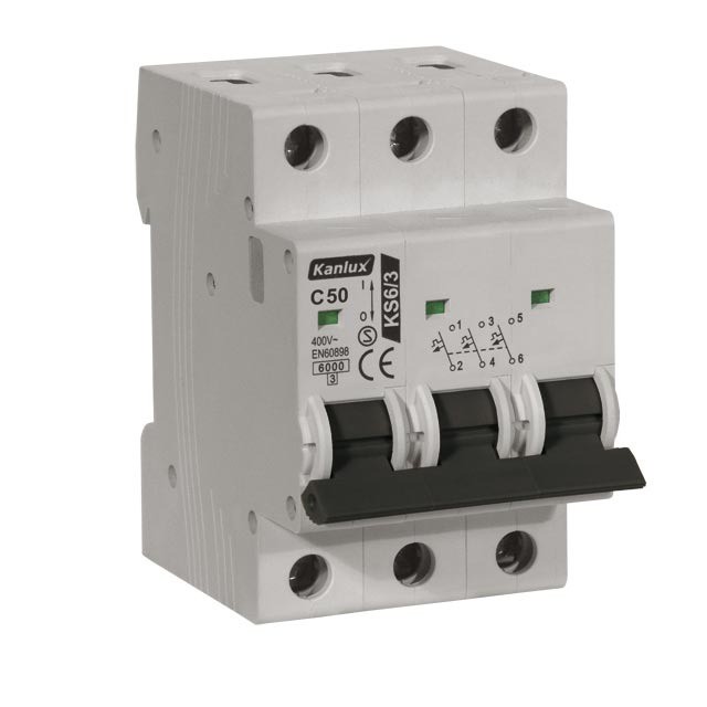 KS6 OVERCURRENT CIRCUIT BREAKER C 50A 3P 3M 6KA 4467