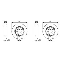 2X Bosch Bremsscheiben 297Mm BelÜFtet Vorne Passend FüR Land Rover Range | 0 986
