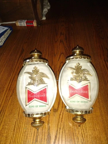 BUDWEISER BEER SIGN LIGHT VINTAGE NON MOTION WALL SCONCE