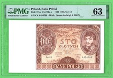 Poland 100 Zlotych 1934 P75a PMG63  Choice Unc * Series CK *