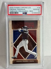2020 PANINI CHRONICLES TIMELESS TREASURES RED FREDDIE FREEMAN /99 PSA 10