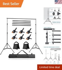 10x7Ft Adjustable Photo Backdrop Stand Kit with Carry Bag - Portable  Sturdy