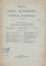 Rivista di fisica, matematica e scienze naturali anno III, serie II, gennaio 192
