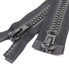  10 30" Black Two Way Separating Jacket Zipper Heavy Duty Plastic Resin Zip
