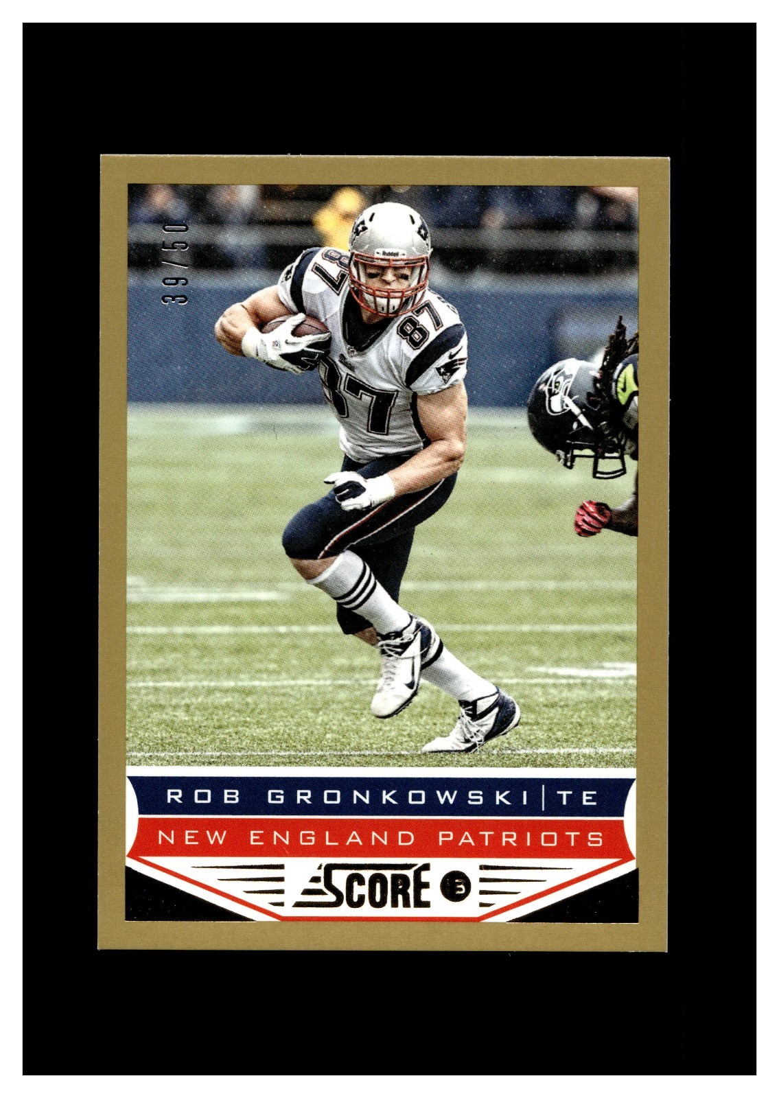 2013 Panini Score Gold Zone #129 Rob Gronkowski 39/50 New England Patriots