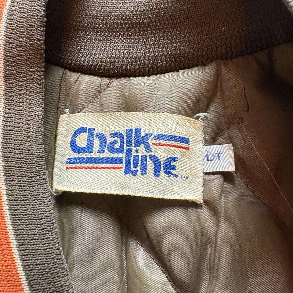 Vintage 1990’s Cleveland Browns NFL Chalk Line Satin Jacket Men’s Large Tall - Image 3 of 4