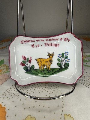 Vintage GDA Limoges FranceVanity Tray Gaot & Floral Chateau de la Chevre d''Or